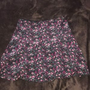 Black floral skirt
